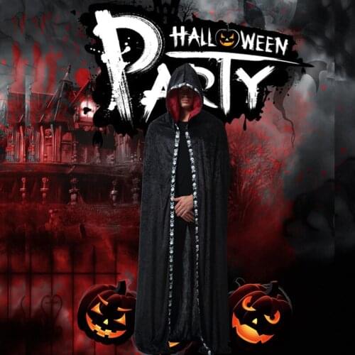 Medieval Ghost Wizard Scary Cloak Halloween Cosplay Costumes For Women Adult Men Fancy Party Prom NIght Thriller Cloth