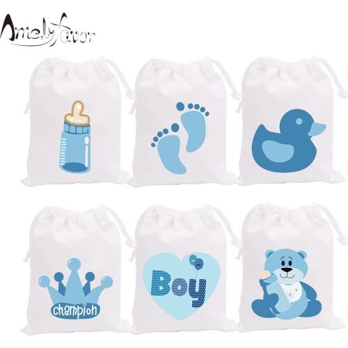 Boy Baby Shower Theme Party Bags Candy Bags Gift Bags Bear Duck Feeder Decorations Grand Event Birthday Party Container Supplies