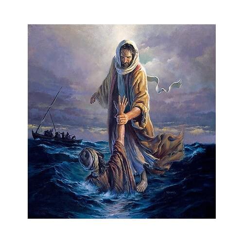 TOP ART oil painting- Morgan Weistling OUR REFUGE Jesus Christ oil painting -100% hand painted 24 inch-free shipping