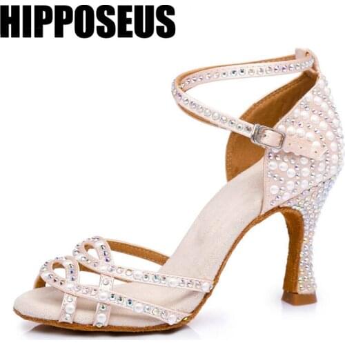 Hot Selling Ladies Dancing Shoes Professional Women Ballroom Latin Dance Shoes Girls Salsa Tango Dance Shoes 6/7.5/8.5/10cm Heel