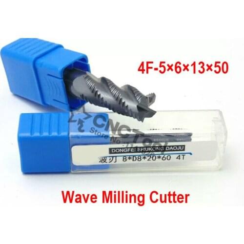 Wave Carbide Milling Cutter 4F-5.0MM,5.0*6*13*50MM alloy Rough milling cutter,CNC milling machine, CNC milling tools, Nc tool