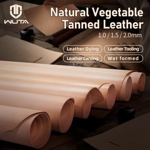 WUTA 30x60cm High Quality Full Grain Veg Tanned Cowhide Leather Handmade DIY Pre-cut Genuine Leather /Tooling Carving Dying