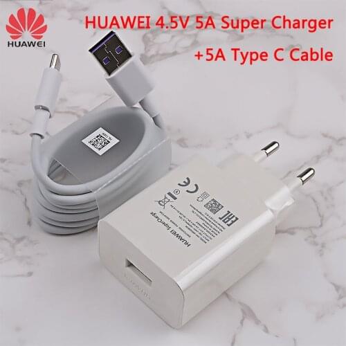 Original Huawei Supercharge Mate 9 10 20 P10 Plus P20 Pro Honor 20 V20 Fast Super Charger 4.5V5A Type-C USB 3.0 Type C Cable