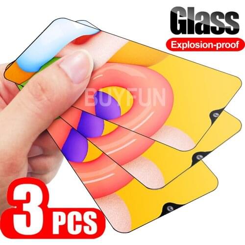 3 PCS Safety Glass For Samsung Galaxy A01 SM-A015F A015G Full Cover Film on samsun glaxy a 01 5.7" protective tempered glass