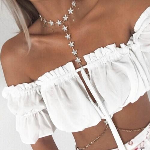 Women Off Shoulder Short Sleeve Crop Top Sexy Casual Cotton Short Slash Neck Shirt 2018 New Fashion Crop Tops