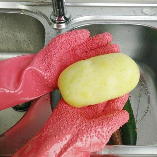 1Pair Non-slip Kitchen Gloves Potato Pealing Fish Scale Cleaning Glove Kitchen Vegetable Rub Tool Household Glove