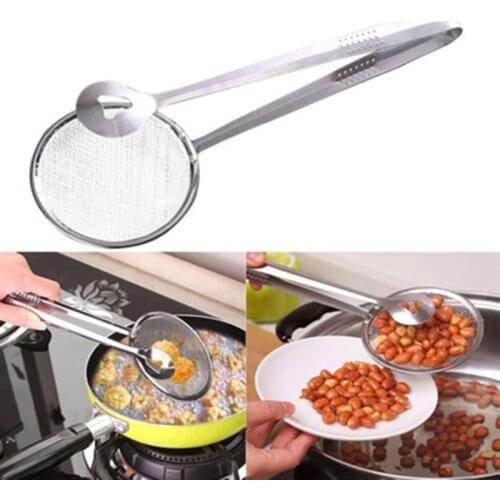 1 Pcs Kitchen Accessories Stainless Steel Fried Food Fishing Oil Scoop Kitchen Gadget oil leakage clamp 2020 New