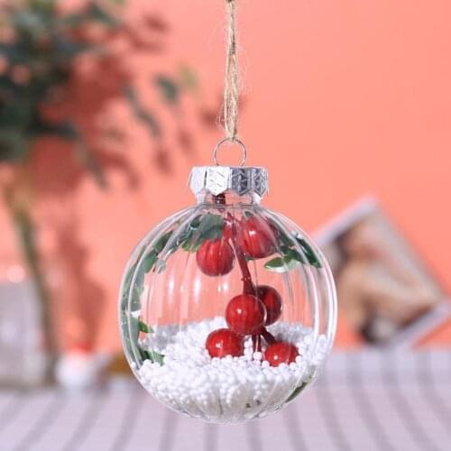 10 Pairs 4/5/6cm Transparent Open Plastic Christmas Decorations Ball Clear Bauble Ornament Gift Present Box Decoration