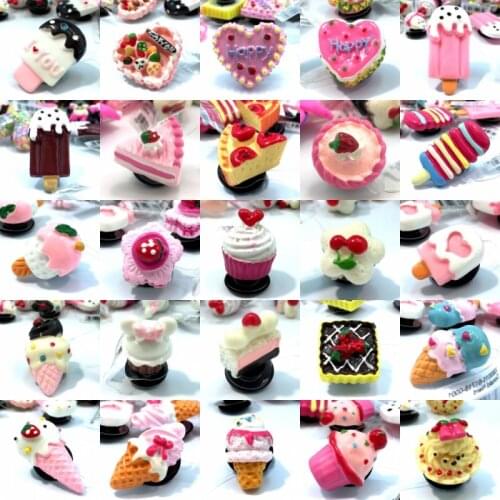 100pcs Cake Ice Cream Resin Shoe Charms Cute Shoes Accessories Buckles Fit Bands Bracelets Croc Decoration JIBZ Kids Xmas Gift