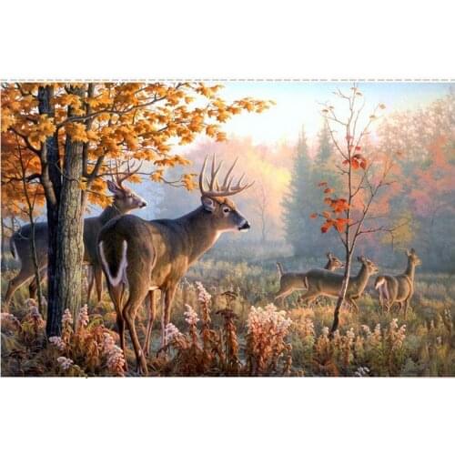 3D wallpaper custom mural wallpaper beauty Cartoon Elk background wall in the forest living room wallpaper decoration