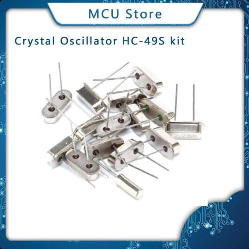 7values*5pcs=35pcs 32.768Khz 6Mhz 8Mhz 11.0592Mhz 12Mhz 16Mhz 20Mhz Crystal Oscillator HC-49S kit DIP-2