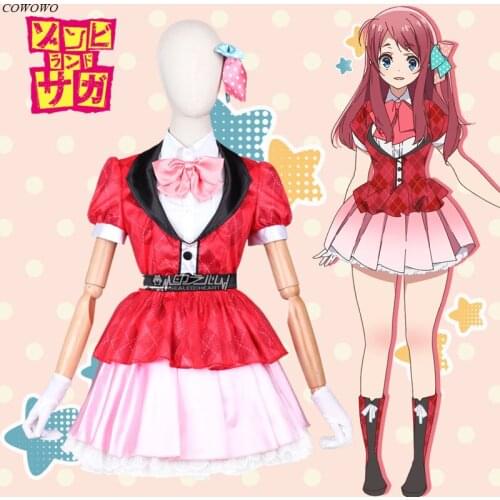 Anime! ZOMBIE LAND SAGA Revenge Minamoto Sakura Lovely Uniform Cosplay Costume Halloween Party Role Play Suit For Women 2021 NEW