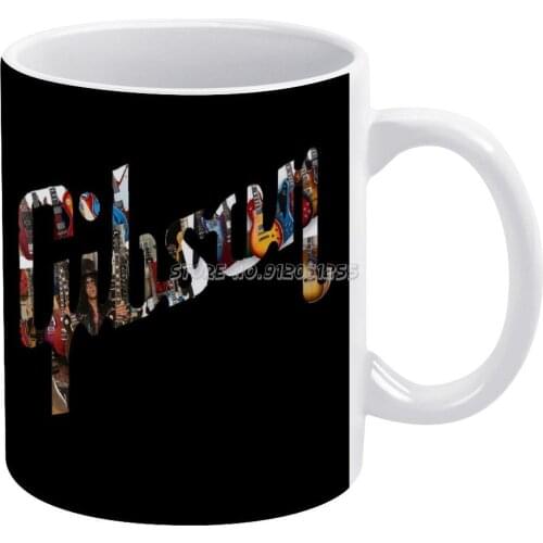 Guitar Design White Mug To Friends and Family Creative Gift 11 Oz Mug Coffee Ceramic Mug Guitar Simple Art Photoshop Guitarist