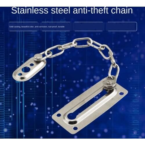Sliding Door Bolts Chrome Door Lock Chain Bolt Safety Chain Hotel Office Security Chain Gate Cabinet Latches Decorative Hardware