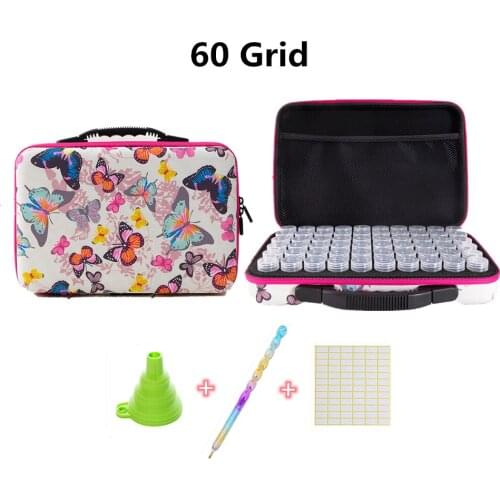DIY Diamond Painting Storage Box Kits 7/30/60 Grids with Diamond Paint Accessories Kits Tools for Diamond Embroidery Handbag