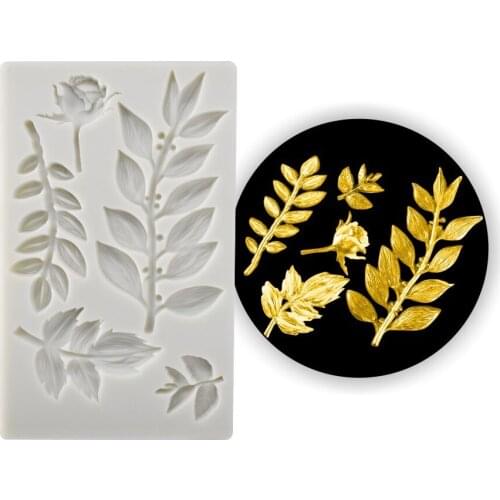 European-style Leaf Chocolate Mold Relief Mold Fondant Cake Silicone Mold Cake DIY Silicone Baking Cake Molds Decoration Mold