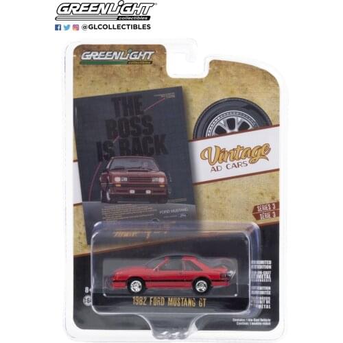 GreenLight 1:64 1982 FORD MUSTANG GT 39050-E Metal Diecast Alloy toy cars Model Vehicles For Children Boys gift hot