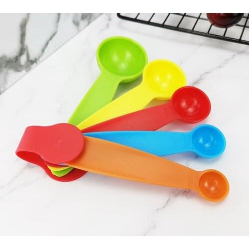 Kapmore 5Pcs/Set Plastic Measuring Spoons Stackable Mini Milk Powder Spoon Measuring Cups Kitchen Measuring Accessories