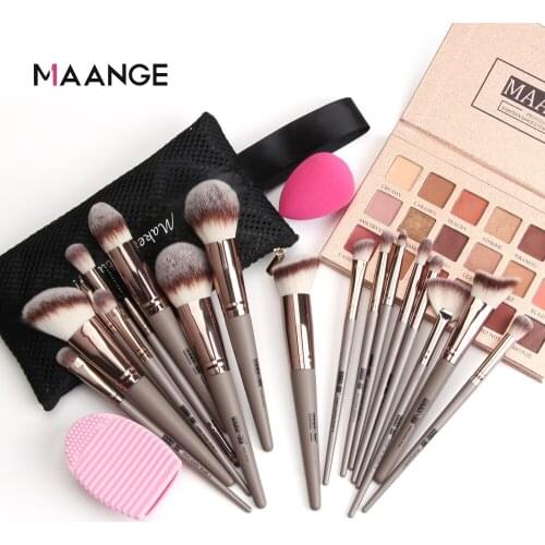 Hot Selling Maange New 18 Make-up Brush Sets with Brush Bag Beauty Tools Foundation Brush Makeup Cosmetic Gift for Women