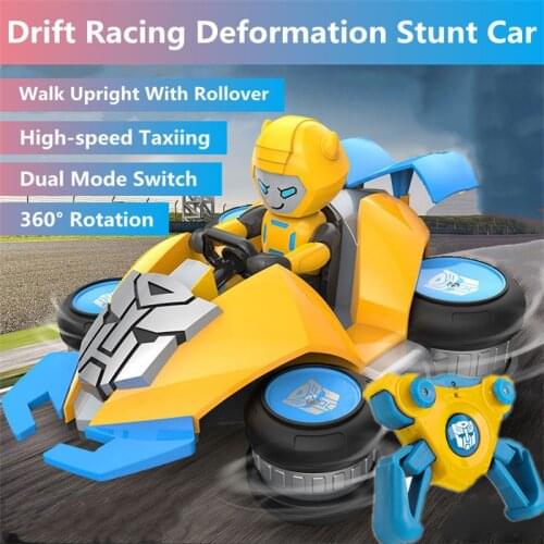 Parent-child Drift Racing Deformation Stunt Car Dual Mode Switching 360° Rotation Walking Upright Sideway Kid Remote Control Toy