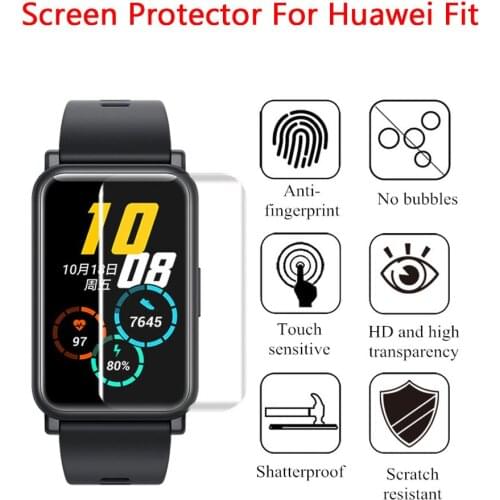Watch Soft TPU Clear Protective Film For Huawei Watch Fit Smart Watch ES Full Screen Protector Cover Smartwatch Protection