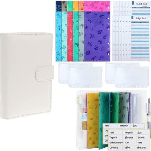 Budget Storage Binder PU Leather Cash Envelope System Set,for Storing Cash, Coins, Checks, Receipts, Cash Handling