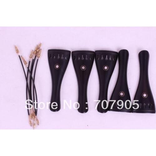 New 4/4 violin parts tail gut ebony tailpiece Accessories 5 set #E9-1