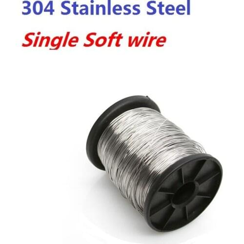 Wholesale!! 500Meters/Roll Diameter 0.1 0.2 0.3 0.4 0.5 0.6MM Soft 304 Stainless Steel Wire Single Wire Rope Annealed Soft Cable