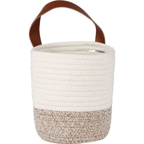 Hanging Storage Basket Flower Pot Home Decor Planter Bucket Hemp Woven 1PC With Handle Organizer Cotton Garden Wall Decoration