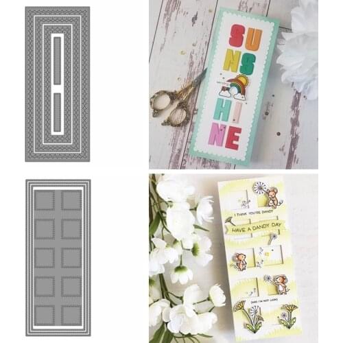 Slimline Rectangle Frame Wavy Lace Square Cutting Dies Scrapbooking Crafts Card Album Making DIY Stencil Supplies 2020