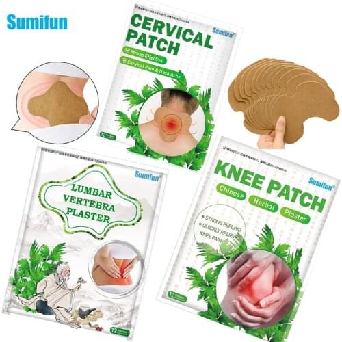 Sumifun 12/36Pcs Knee/Cervical/Lumbar Plaster Wormwood Extract Knee Joint Pain Relief Rheumatoid Arthritis Patch K0460