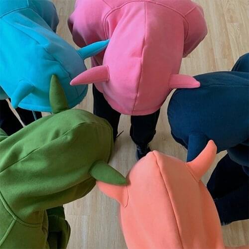 2021 Thick Hoodies Korean Style Casual Loose Ox Horn Winter Clothes Women Fashion Harajuku Patchwork Hooded Long Sleeve New Tops