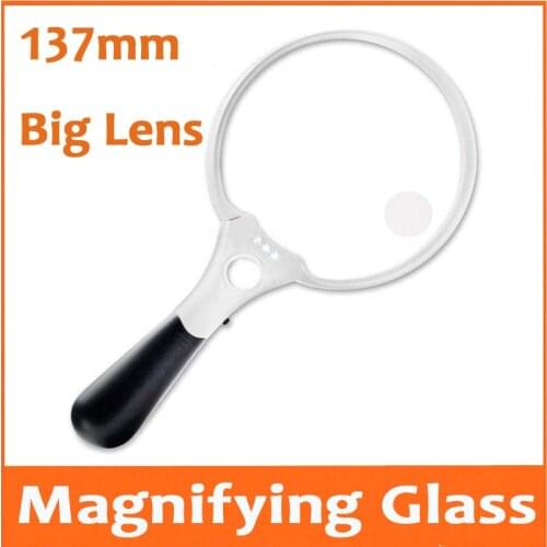 2X 4X 25X 137mm Big Lens Gift Handheld Reading Magnifier Office Magnifying Glass with Handle for Old Man Children Insect Viewer