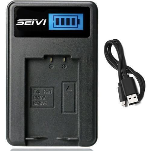 LCD USB Battery Charger for Panasonic DMWBMB9, DMW-BMB9, DMW-BMB9E, DMW-BMB9PP