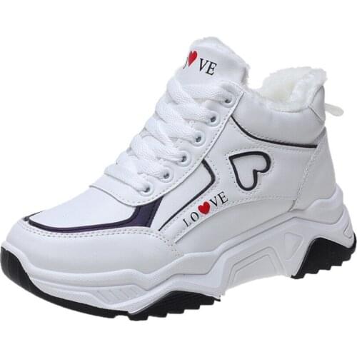 Winter Womens Snow Boots Leather Women Warm Thick Plush Ankle Boots Waterproof Female Bota Platform Boots Non-Slip Lady Shoes