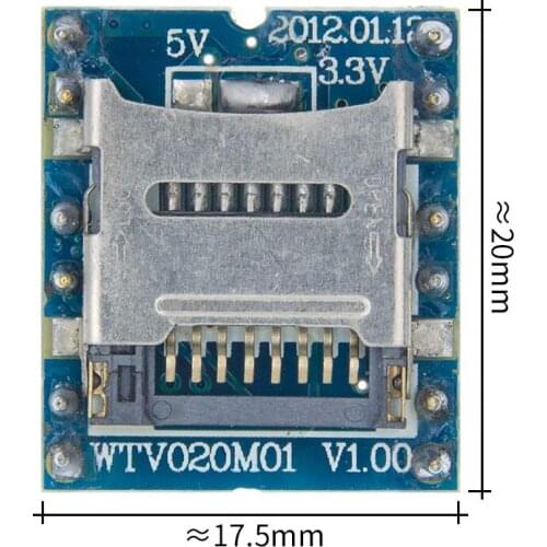 1PCS/LOT WTV020 WTV020-SD WTV020SD-20SS Mini SD Card MP3 Sound Module For PIC WTV020-SD-16P