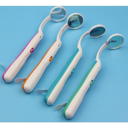 1 PCS Oral Health Care Bright Durable Dental Mouth Mirror with LED Light Reusable Random Color
