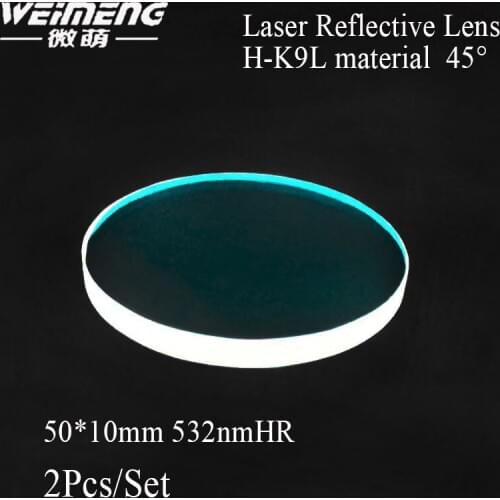 Weimeng NEW fashion 2pcs 50*10mm 532nm H-K9L material 45degree laser reflective lens optical for laser cutting welding machine