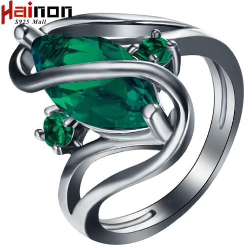 2017 top quality black ring for women wedding Band luxury engagement jewelry pyriform us 6-10 Pink Cubic Zircon Ring