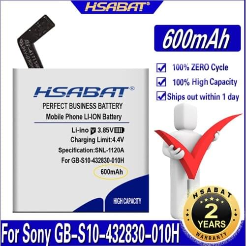 HSABAT J18405 600mAh Top Capacity Battery for Sony GB-S10-432830-010H Smart Watch