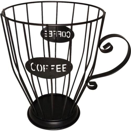 Large Capacity Coffee Capsule Storage Basket, Coffee Pod Organizer Holder, Vintage Coffee Cup Basket, for Home Cafe Shop
