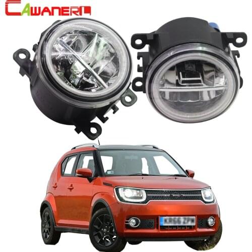 Cawanerl For Suzuki Ignis II Closed Off-Road Vehicle 2003-2008 Car Styling 4000LM LED Bulb H11 Fog Light + Angel Eye DRL 12V