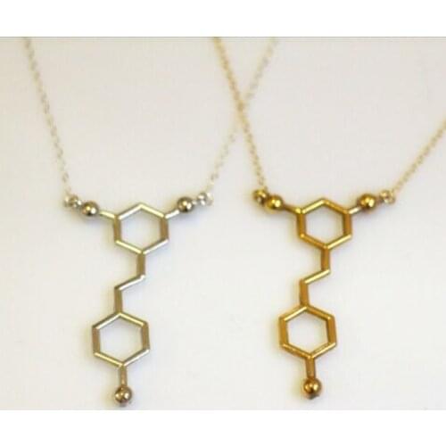 New Creative Gold and Sliver Decoration Necklace Chemical Molecular Clavicle Chain Periodic Table Elements Necklace Gifts