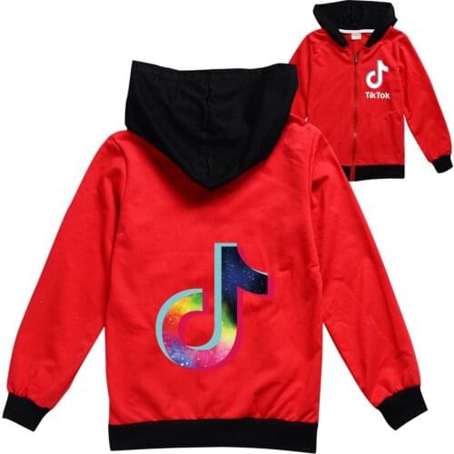 TIK TOK Cartoon Hoodies Children Boys Girls Sweatshirt Autumn Winter Baby Tops Fashion Casual Zipper Coat Costume