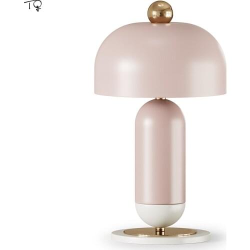 Nordic INS Designer Cute Desk Lights Pink/blue Lampshade Led E14 Modern Indoor Lighting Bedroom Bedside Childrens Room Study