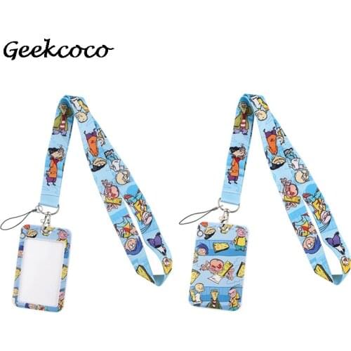 J2243 Cartoon Lanyard Keychain keys Badge ID Mobile Phone Rope Kids Gifts Lanyard With Card Holder Cover