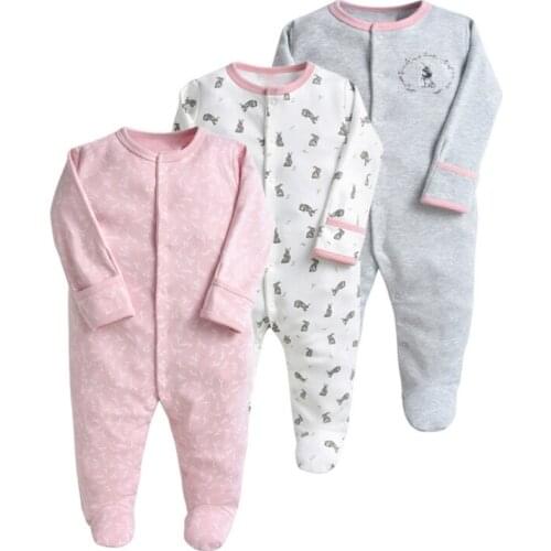 Autumn Cotton overall Jumpsuit For Newborn Baby Boys Girls Soft Cotton Long-sleeved Infant Baby Boys Girls Rompers 3Pieces/Lot