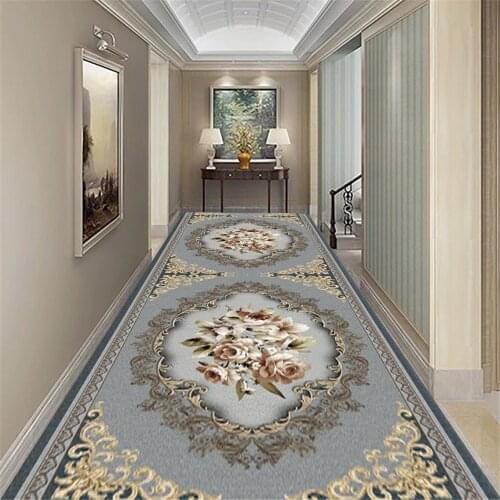 Modern Style Floral Printing Corridor Mat Parlor Area Rugs Kitchen Bathroom Anti-skid Bedroom Rug Home Decor Living Room Carpets