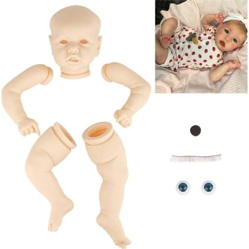 22Inches Reborn Bebe Kit Saskia 56cm Reborn Baby Lifelike Doll Vinyl Unpainted Kit Doll Parts DIY Blank Realistic Doll For Kid
