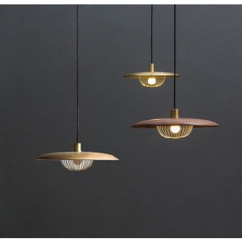 Chandelier walnut bamboo hat meal chandelier bedroom study bamboo shadow chandelier porch solid wood hat Chandelier